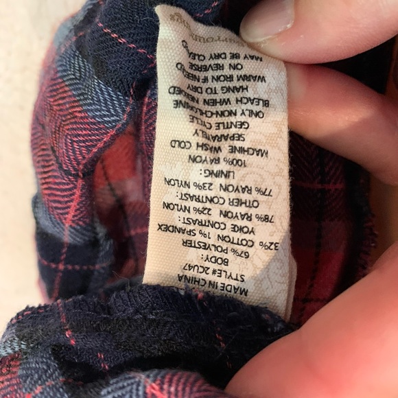 Soft Surroundings plaid sheer embroidery back panel unique tunic , size S - Picture 9 of 11